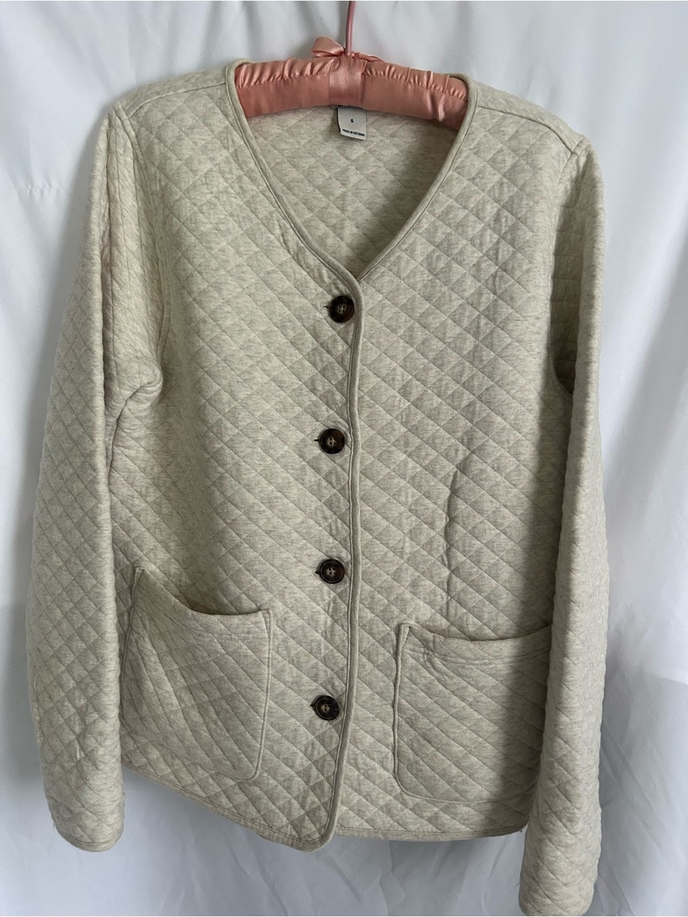 Duluth Trading Quilted Button-Front Women's Jacket in Oatmeal